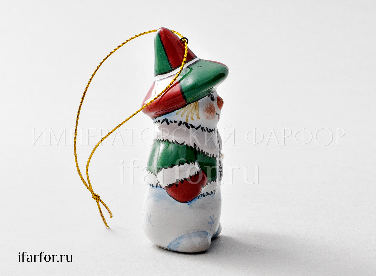 Елочная игрушка «Снеговик с фонариком»