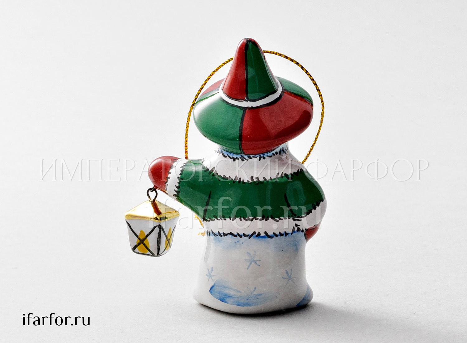 Елочная игрушка «Снеговик с фонариком»