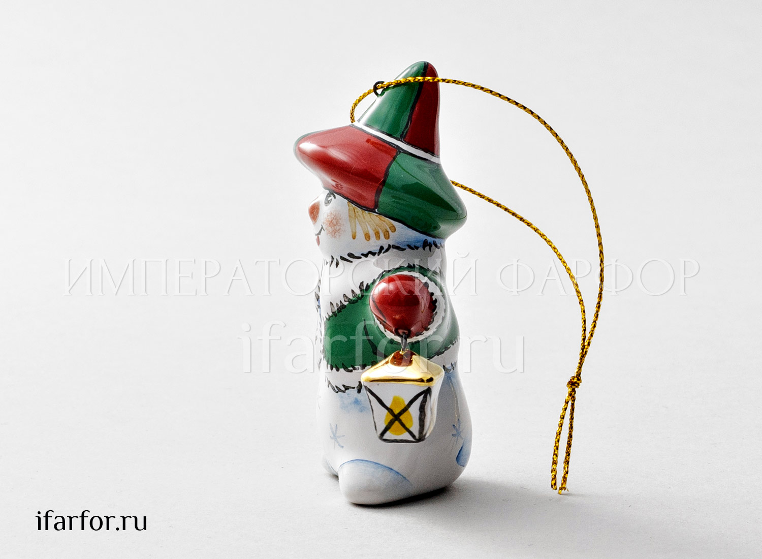 Елочная игрушка «Снеговик с фонариком»
