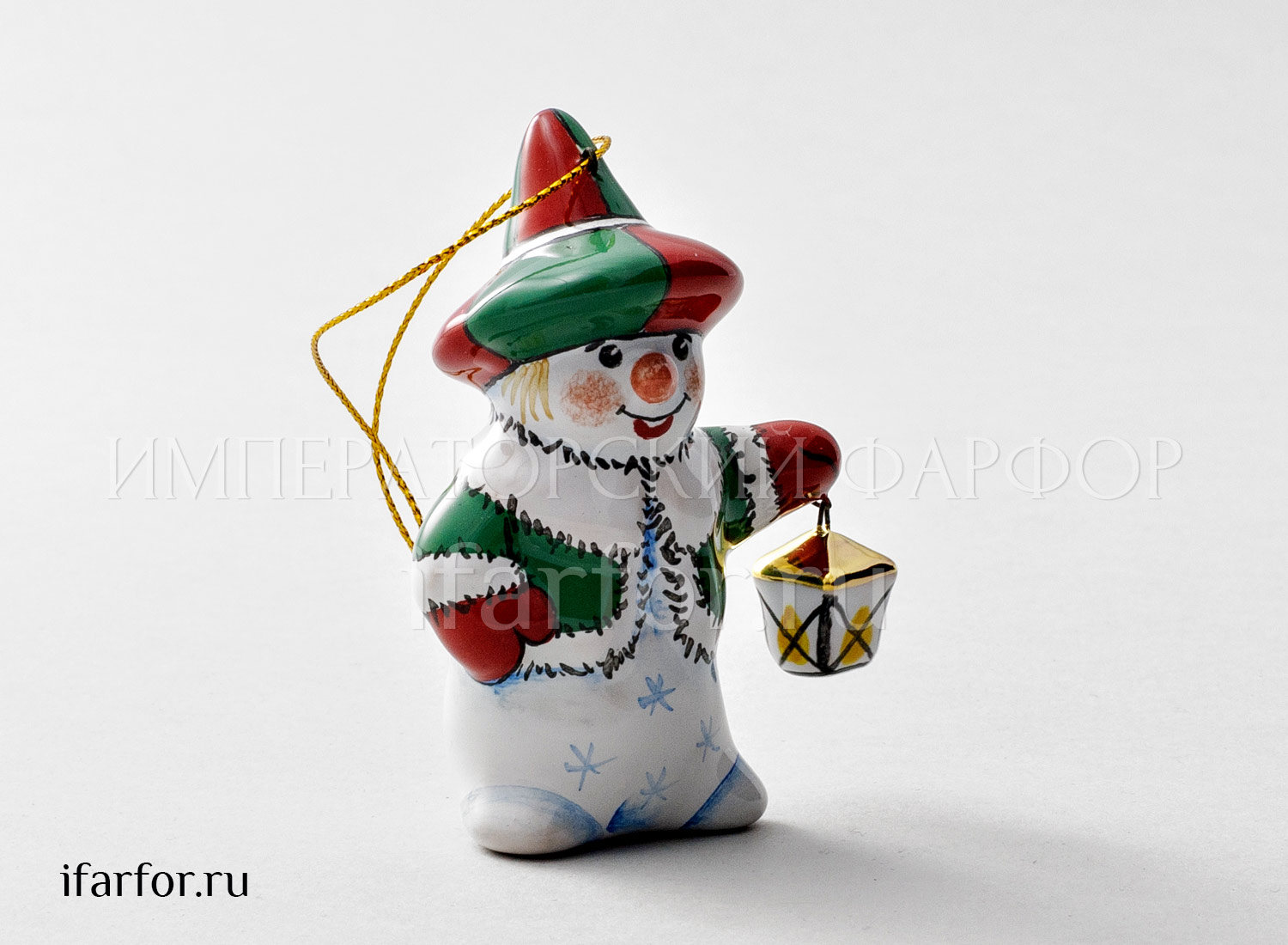 Елочная игрушка «Снеговик с фонариком»