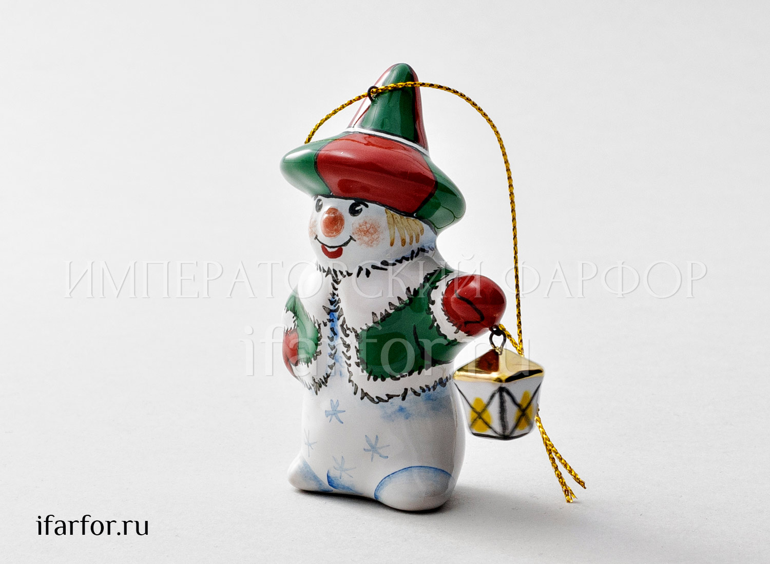 Елочная игрушка «Снеговик с фонариком»