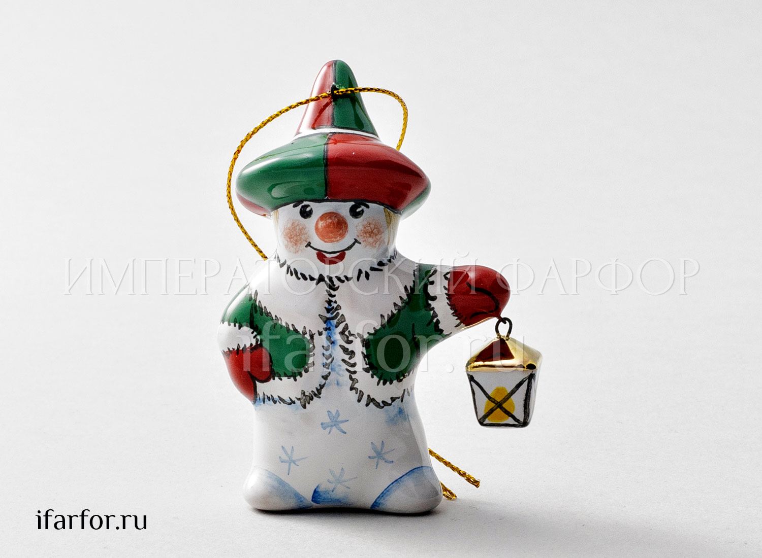 Елочная игрушка «Снеговик с фонариком»
