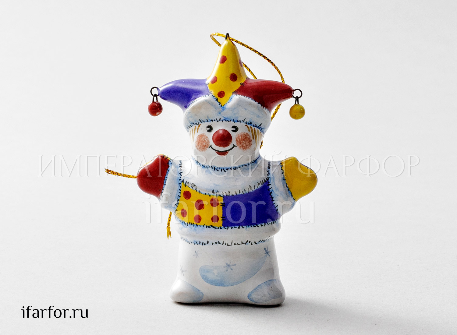 Елочная игрушка «Снеговик-скоморох»