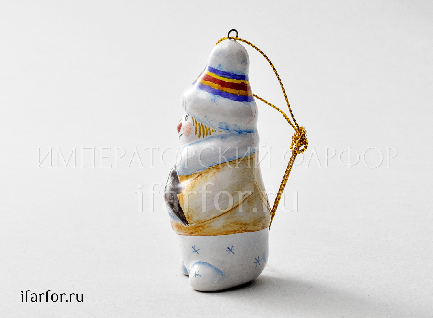 Елочная игрушка «Снеговик со снегирем»