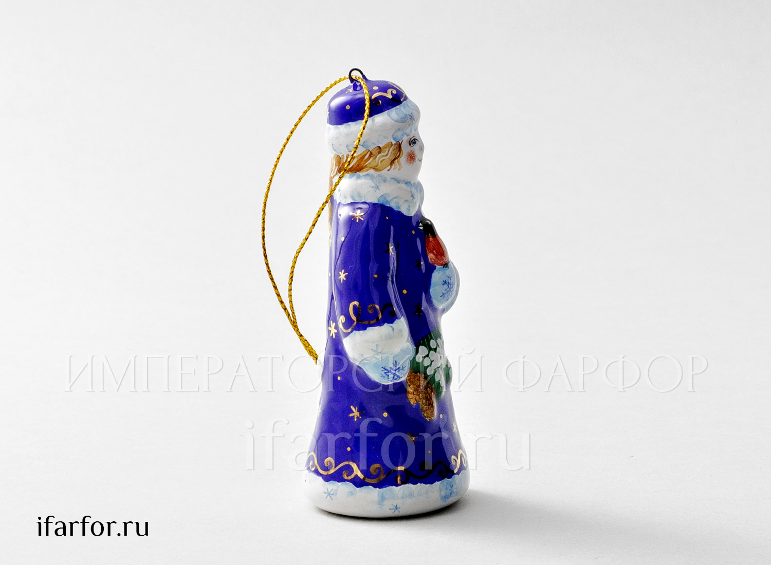 Елочная игрушка «Снегурочка со снегирем»