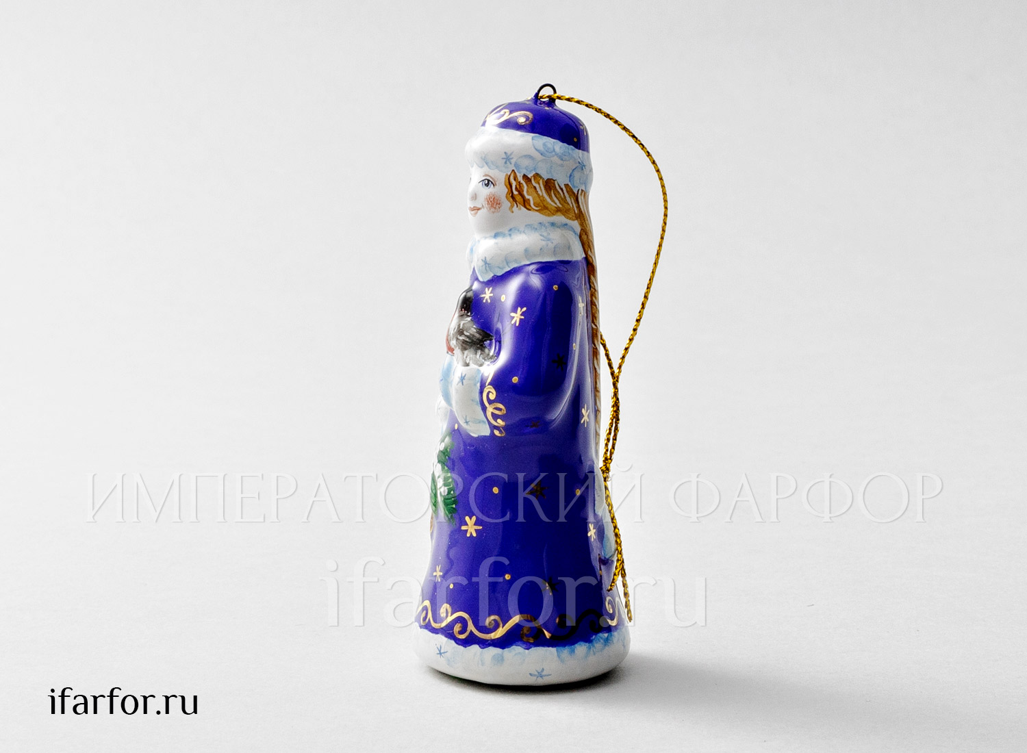 Елочная игрушка «Снегурочка со снегирем»
