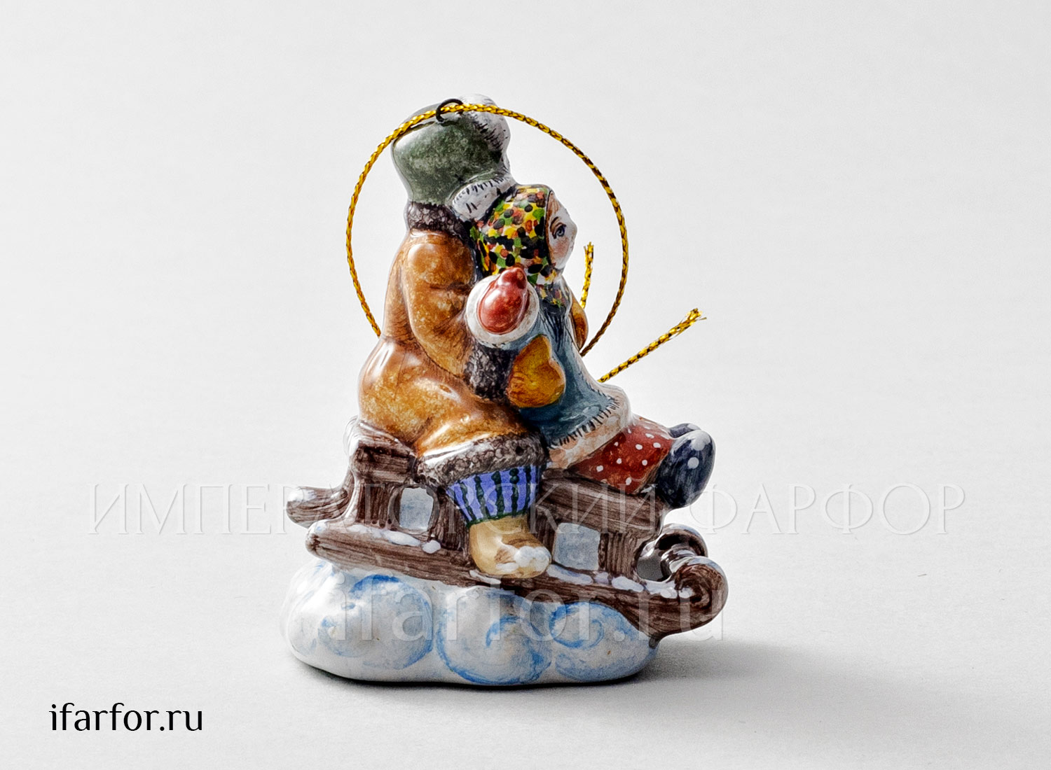 Елочная игрушка «Дети на санках»