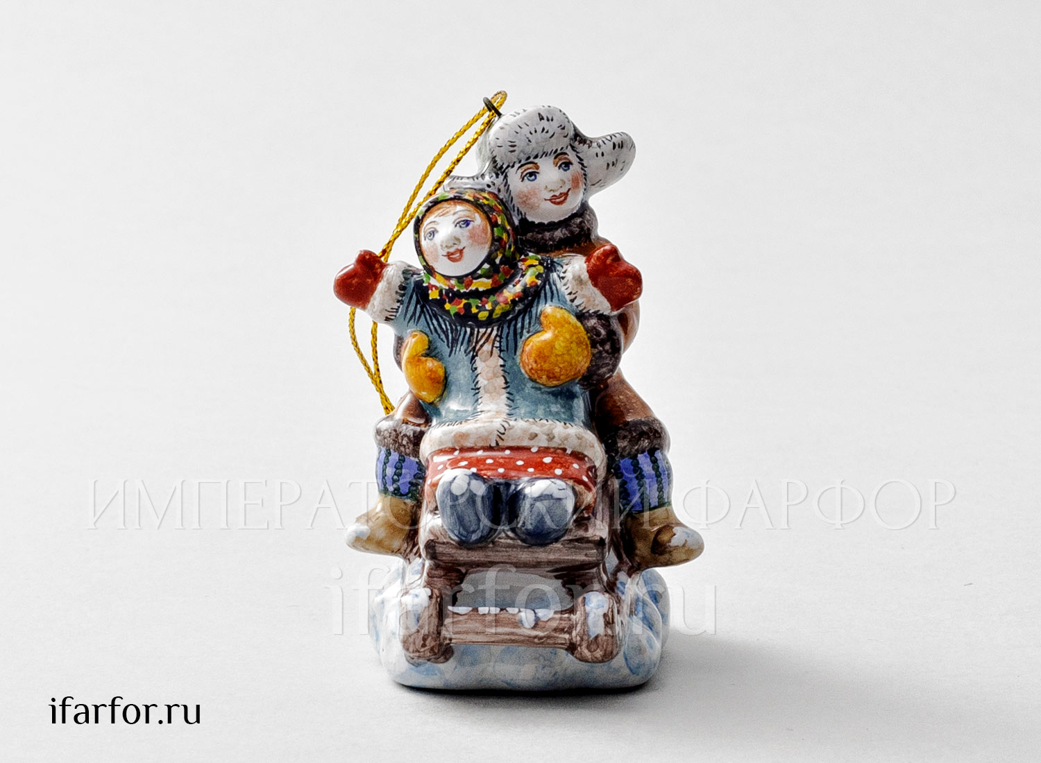 Елочная игрушка «Дети на санках»