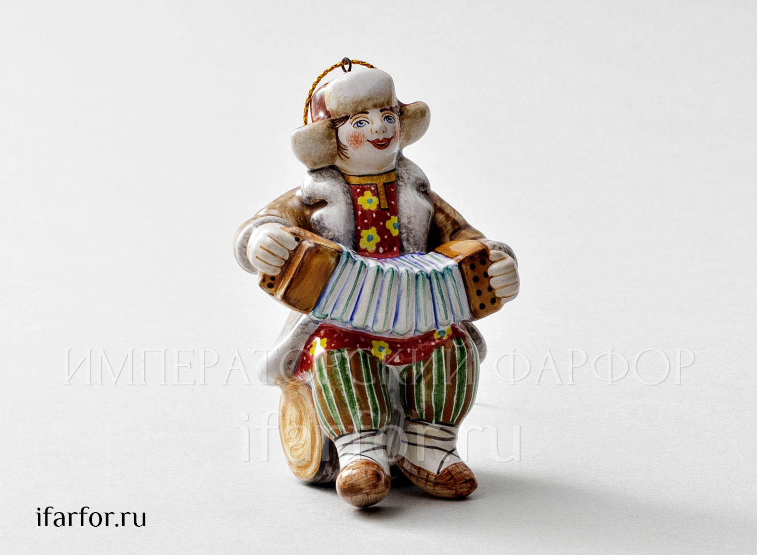 Елочная игрушка «Мужичок с гармошкой»