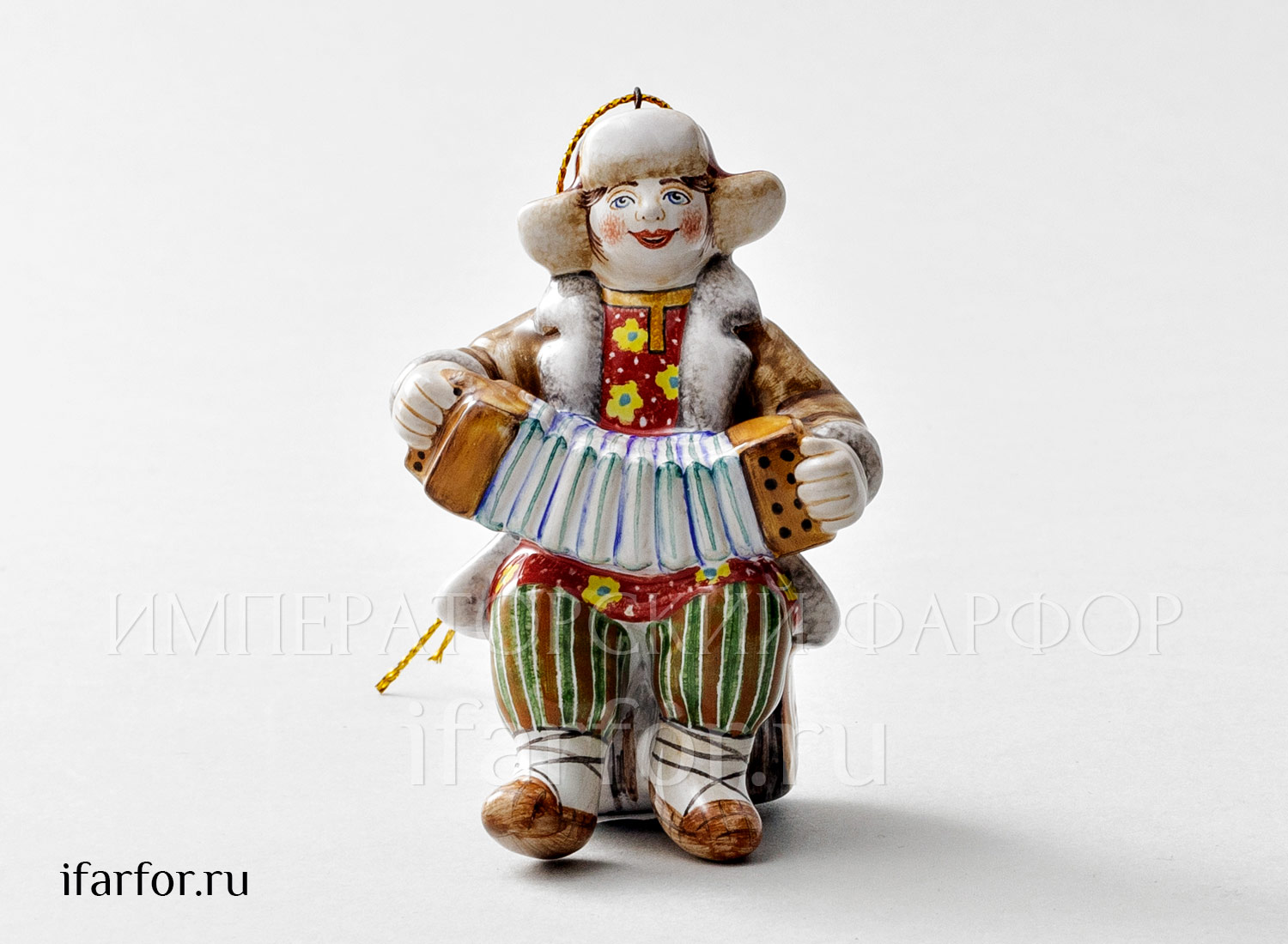 Елочная игрушка «Мужичок с гармошкой»