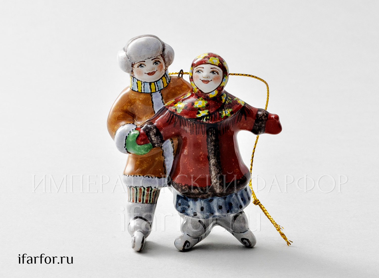 Елочная игрушка «Дети на коньках»