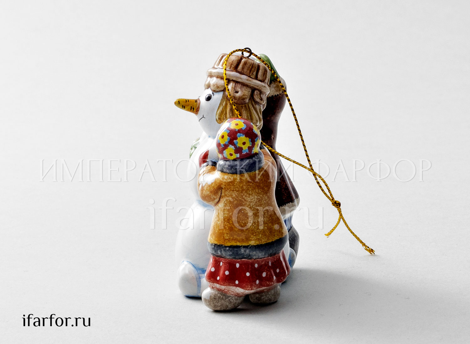 Елочная игрушка «Дети лепят снеговика»