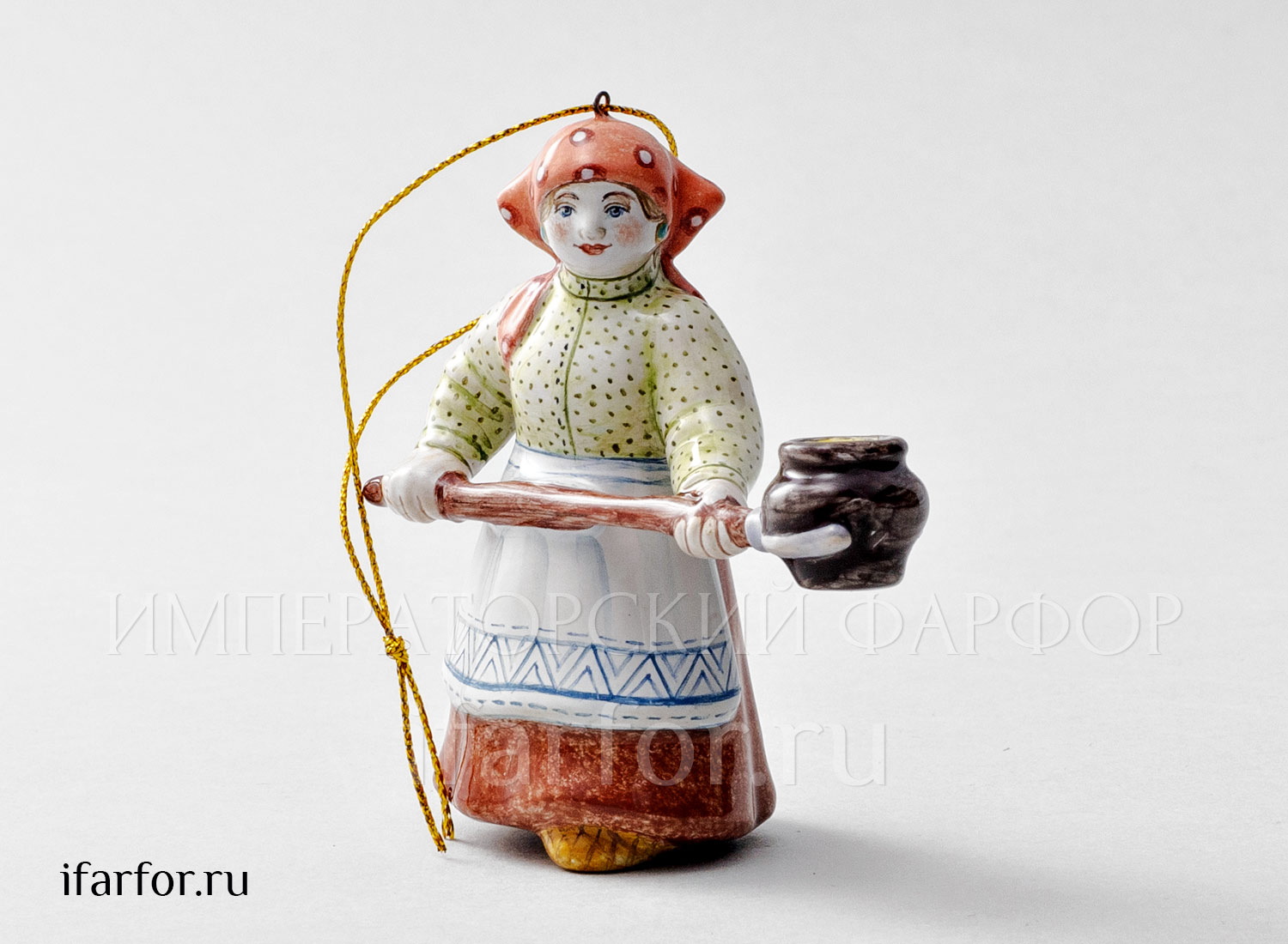Елочная игрушка «Хозяюшка с ухватом»