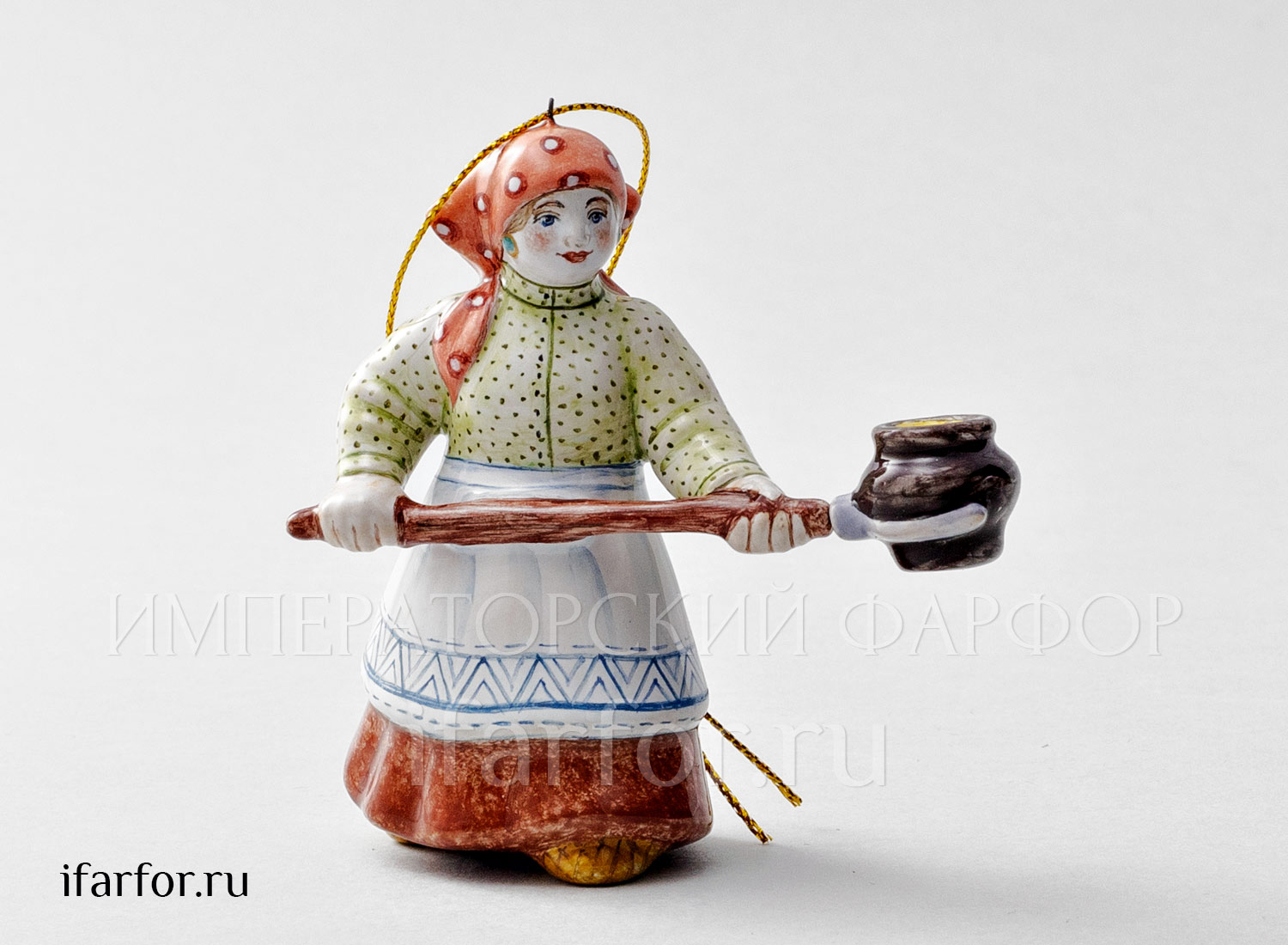 Елочная игрушка «Хозяюшка с ухватом»