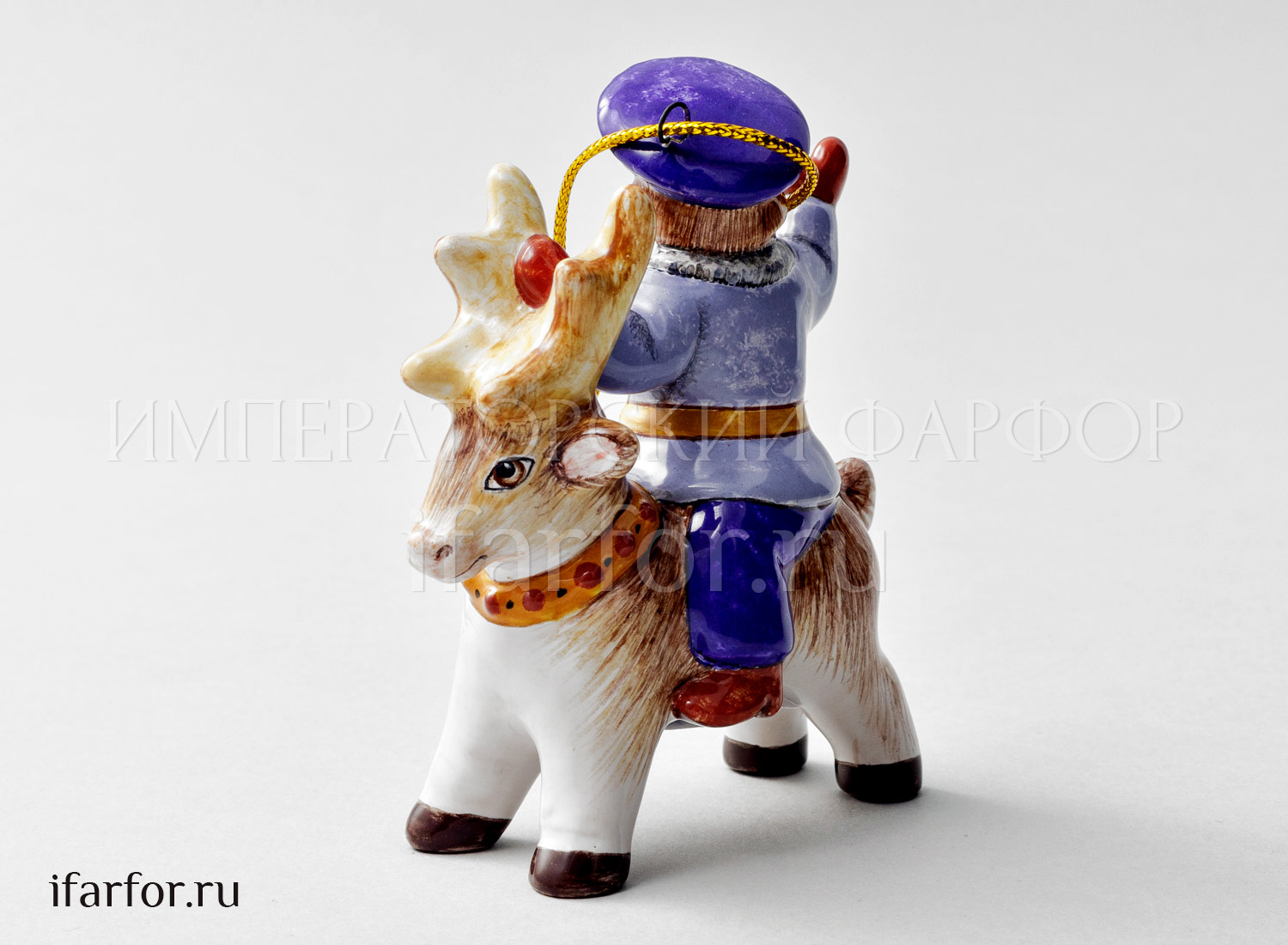 Елочная игрушка «Гимназист на олене»