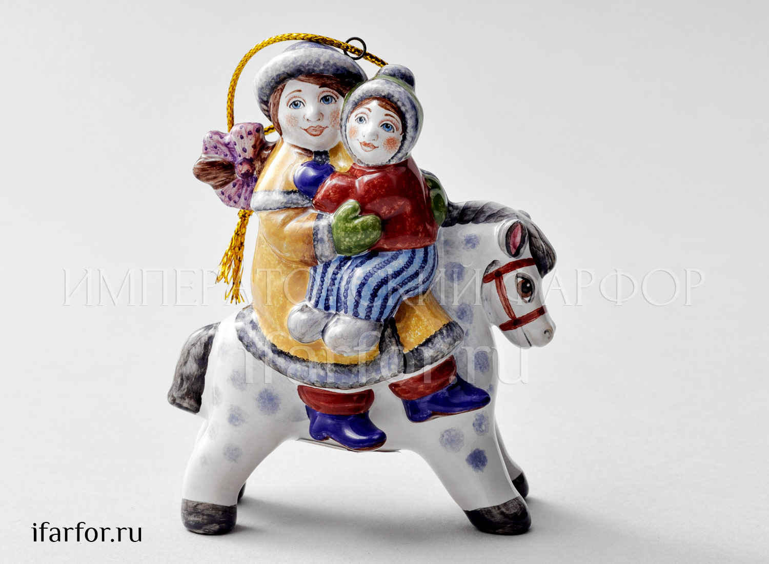 Елочная игрушка «Вдвоем на лошадке»