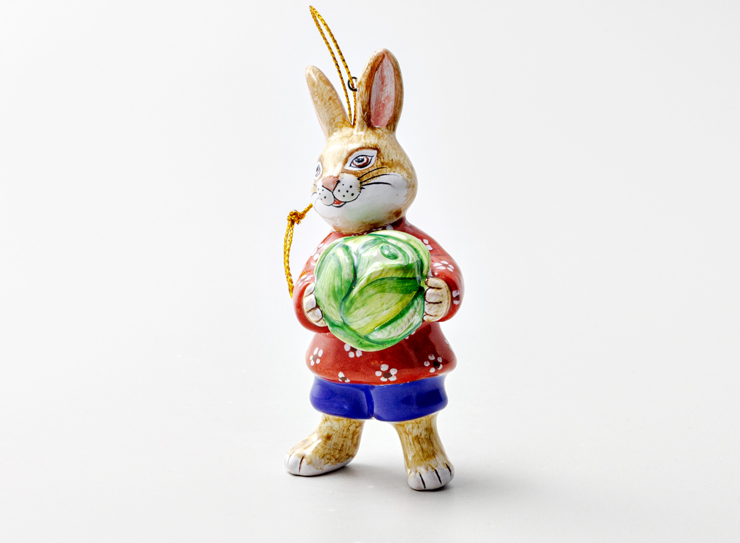 Елочная игрушка «Заяц с капустой»