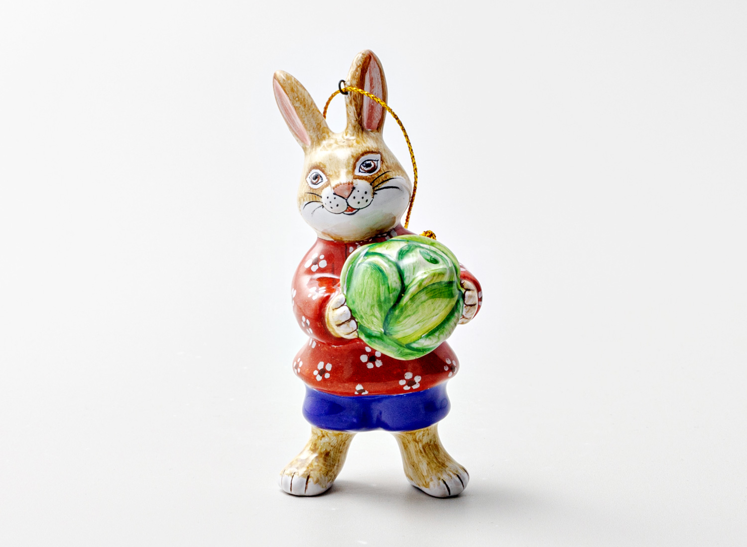 Елочная игрушка «Заяц с капустой»