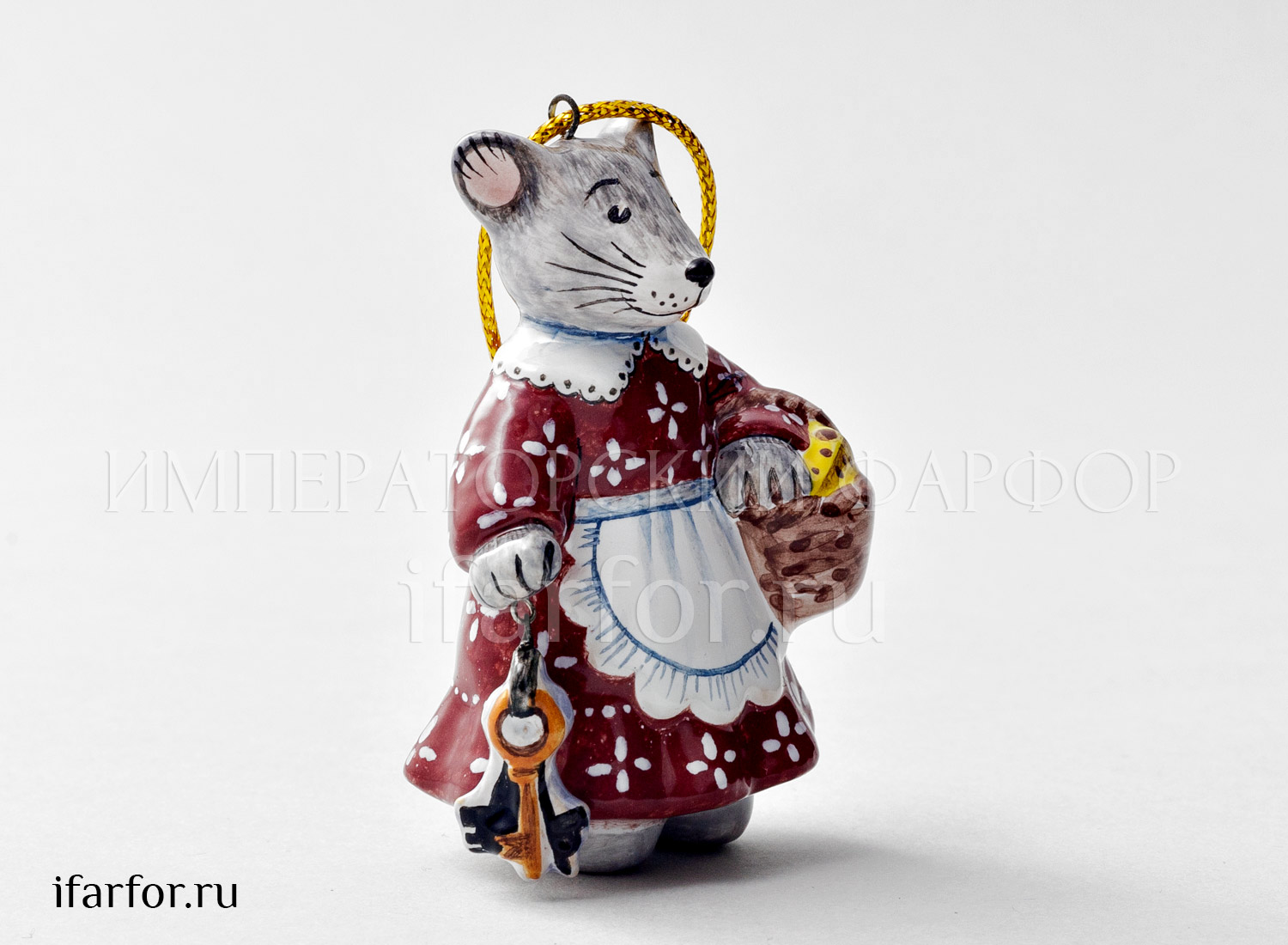 Елочная игрушка «Мышь-хозяюшка»
