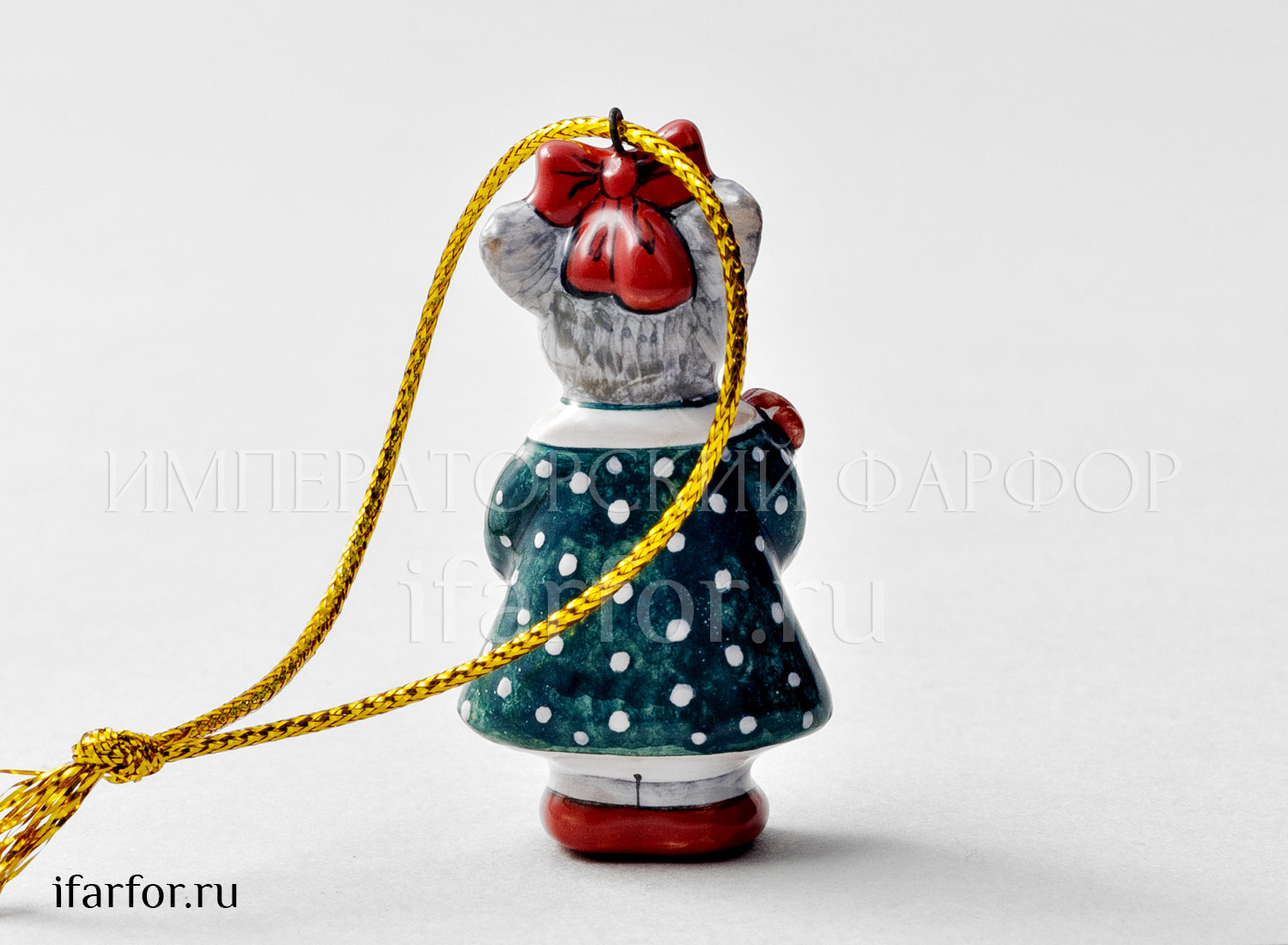 Елочная игрушка «Мышка с конфеткой»