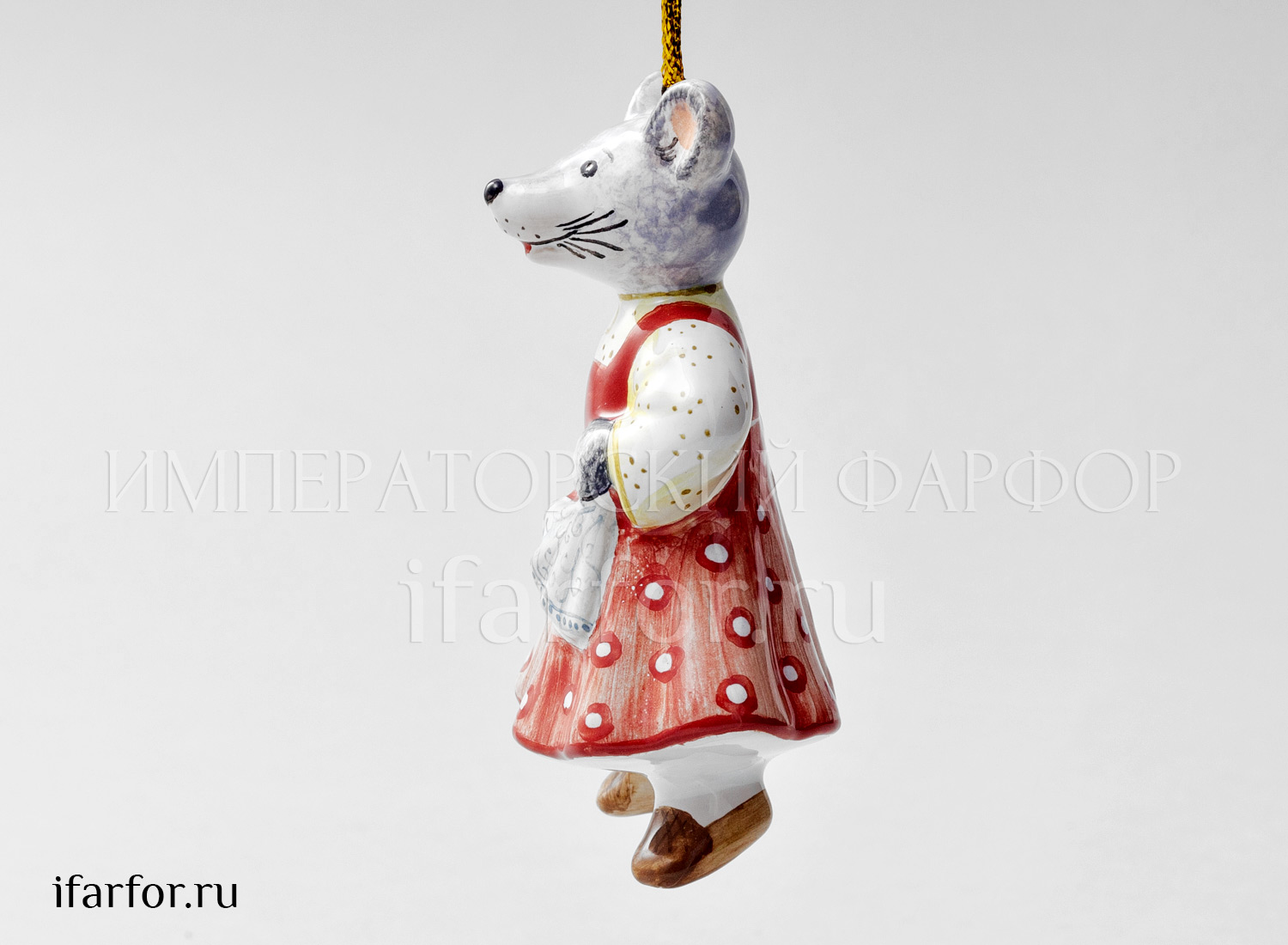 Елочная игрушка «Мышь в сарафане»