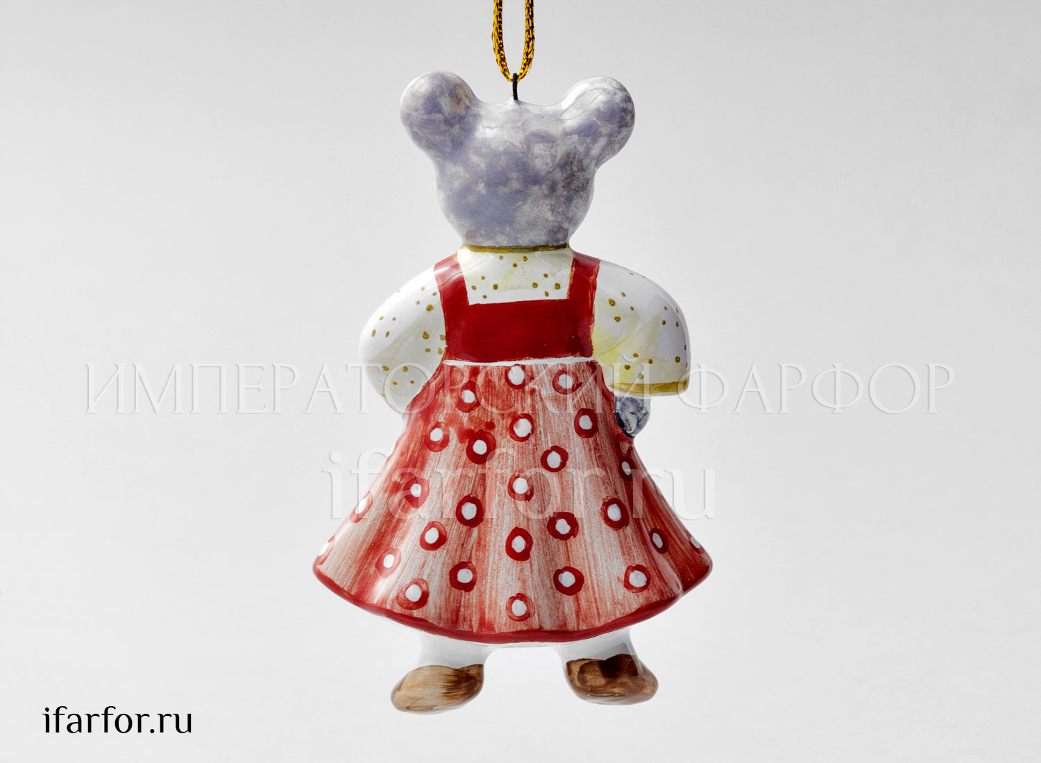 Елочная игрушка «Мышь в сарафане»