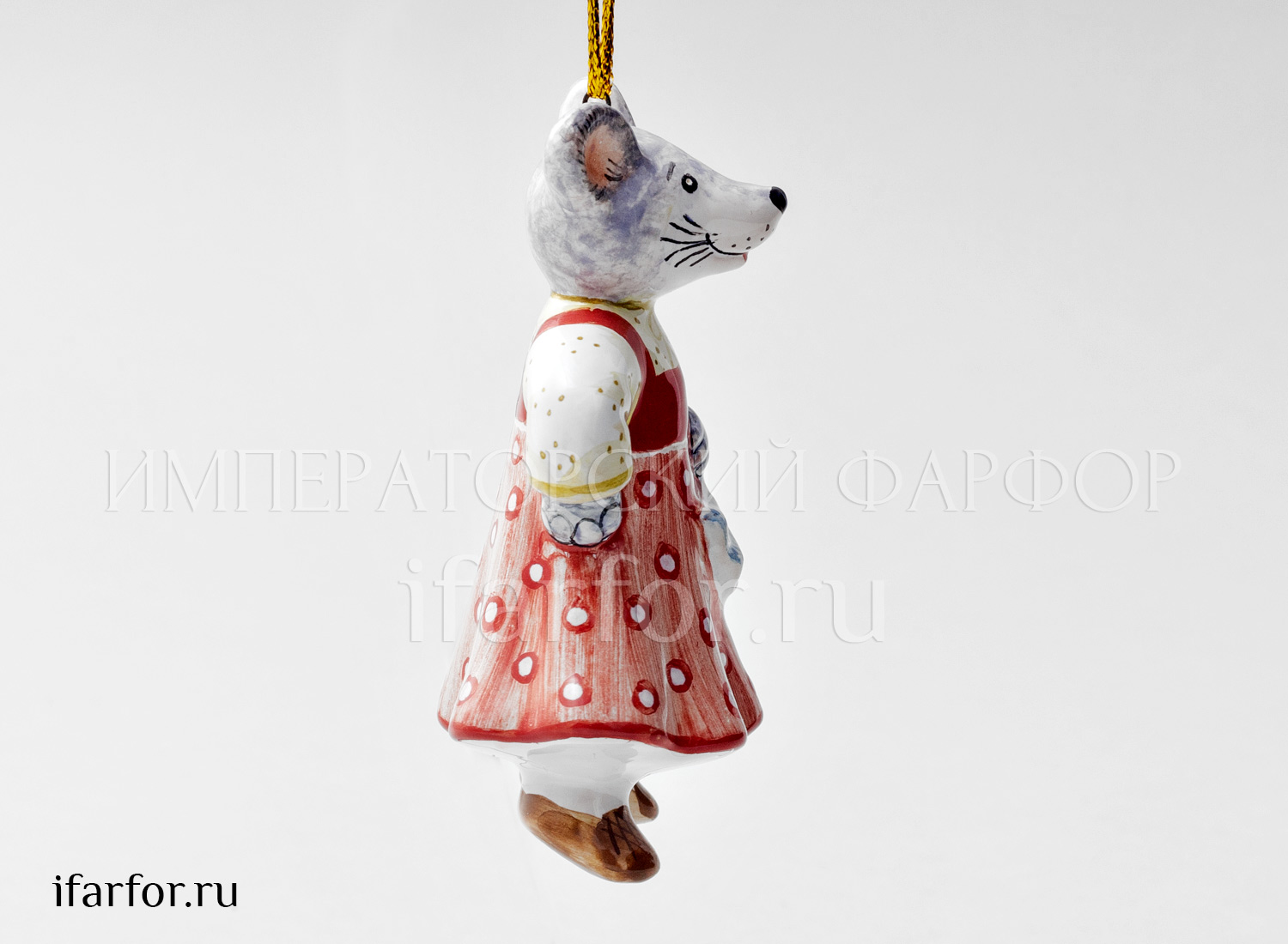 Елочная игрушка «Мышь в сарафане»