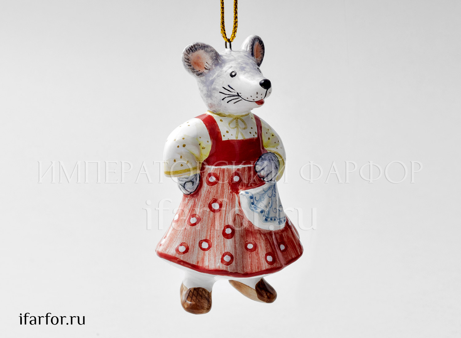 Елочная игрушка «Мышь в сарафане»