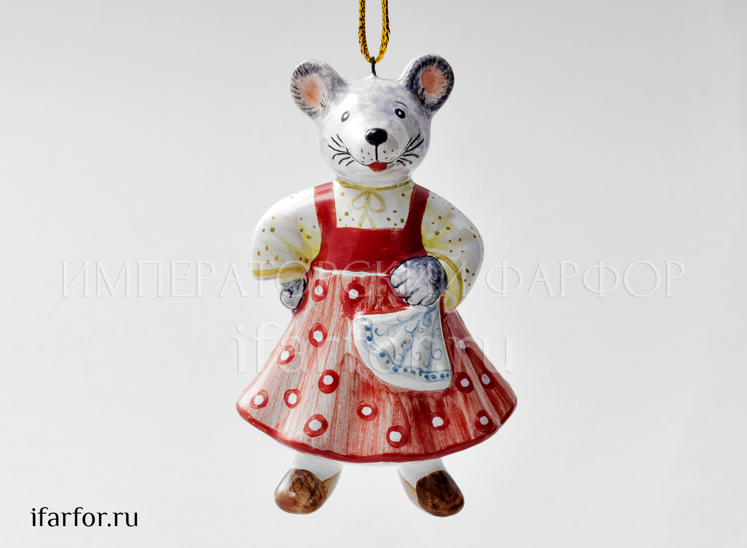 Елочная игрушка «Мышь в сарафане»