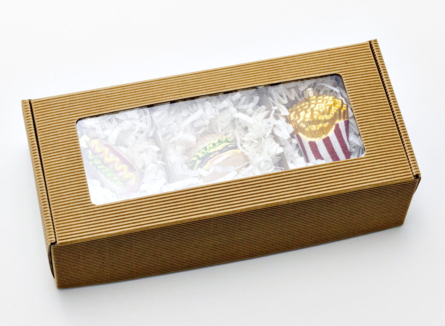 Набор елочных игрушек в подарочной коробке «Fast food»