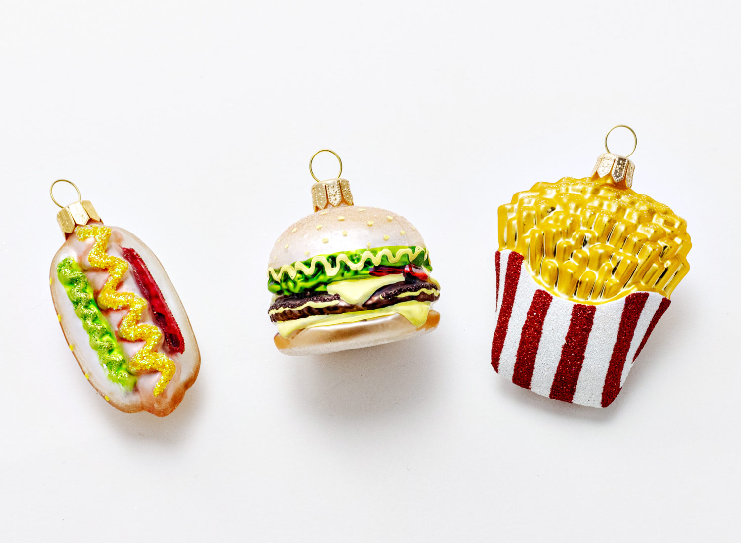 Набор елочных игрушек в подарочной коробке «Fast food»