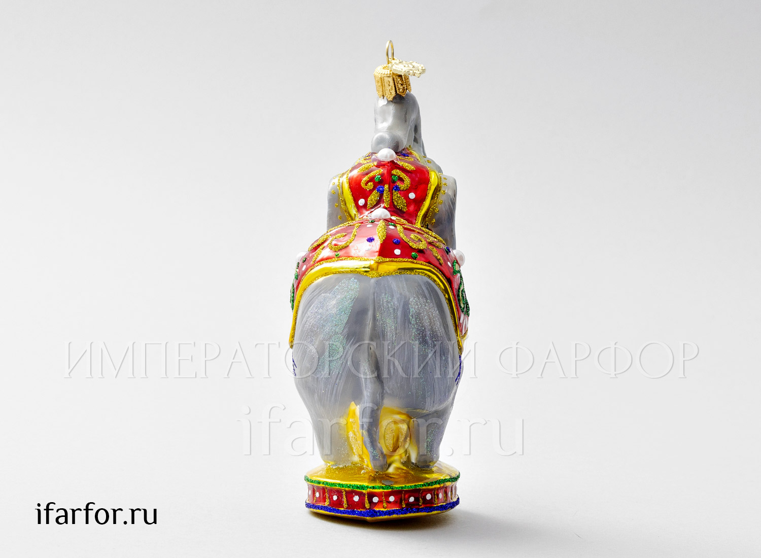 Елочная игрушка «Слон в красной попоне»