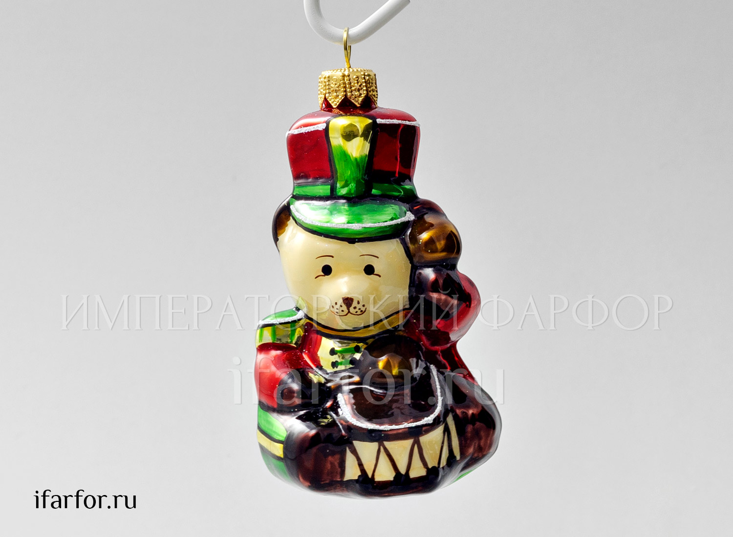 Елочная игрушка «Мишка-барабанщик»