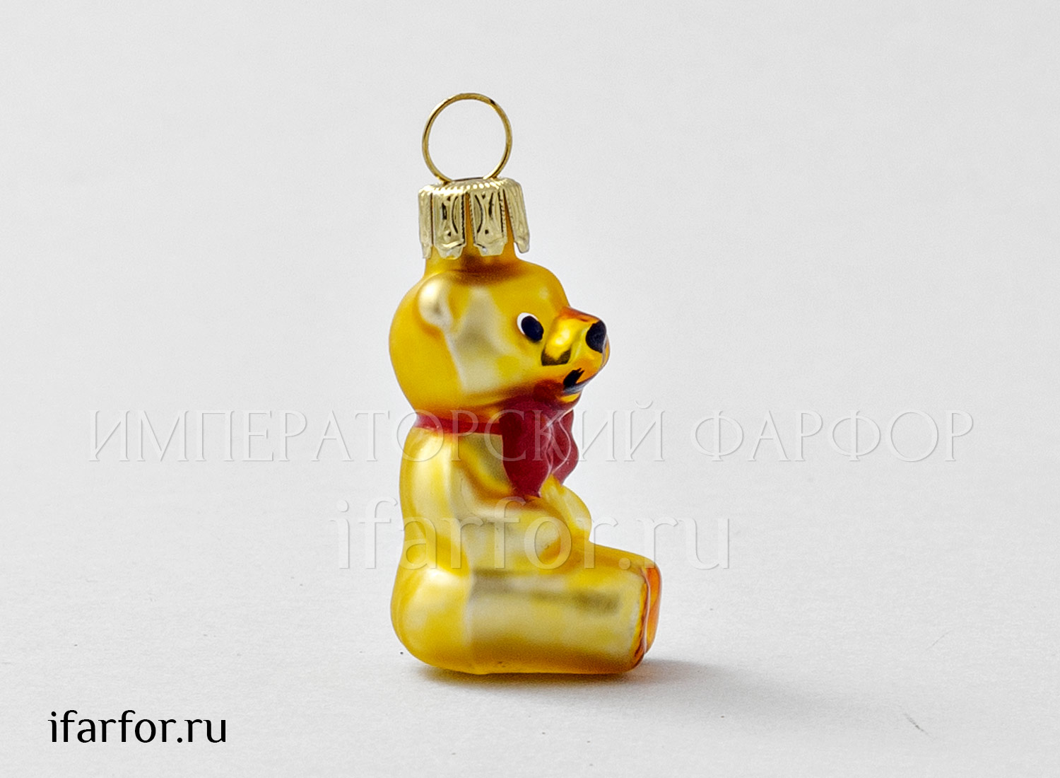 Елочная игрушка «Мишка золотой»