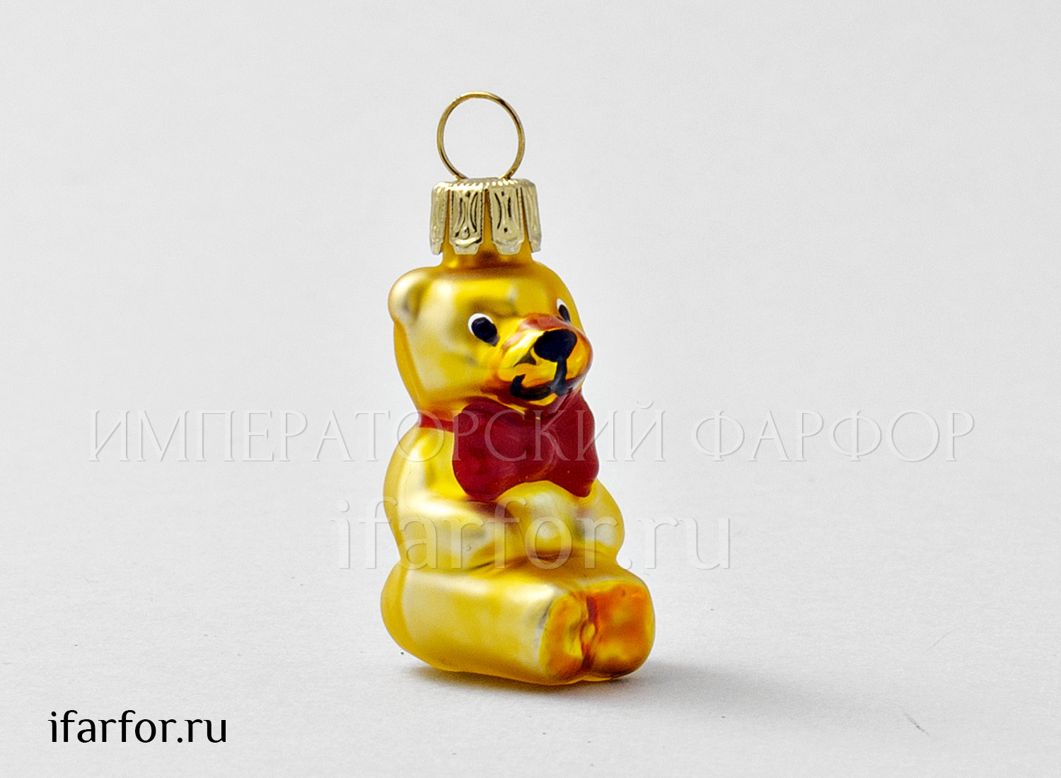 Елочная игрушка «Мишка золотой»