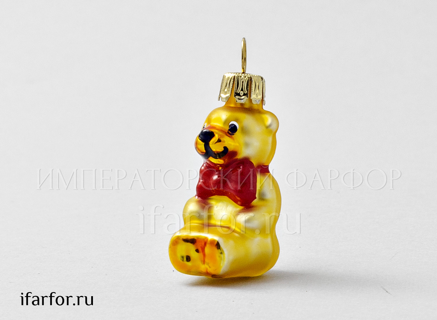 Елочная игрушка «Мишка золотой»