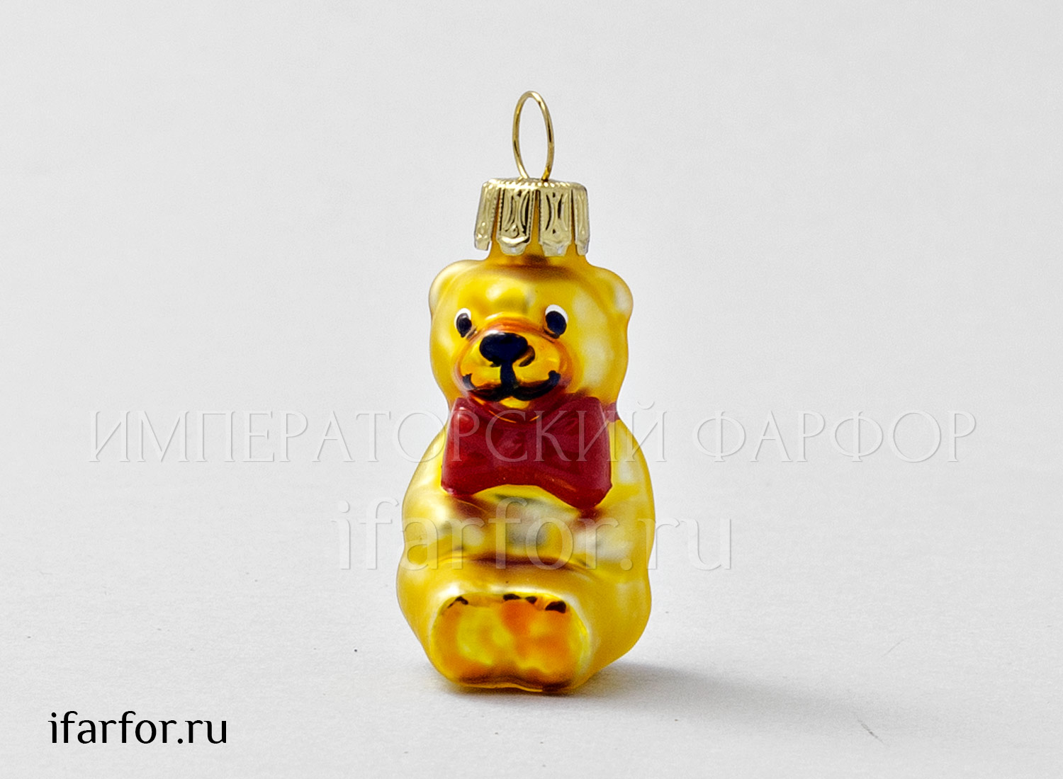 Елочная игрушка «Мишка золотой»