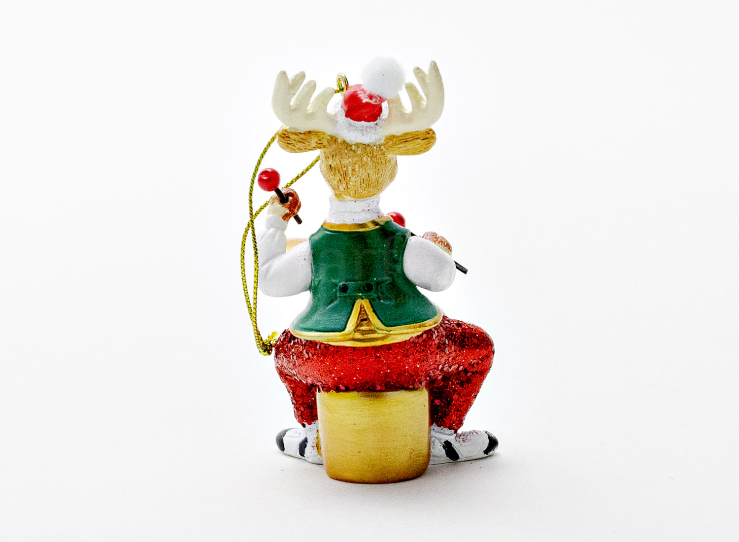 Елочная игрушка «Олень с барабаном»