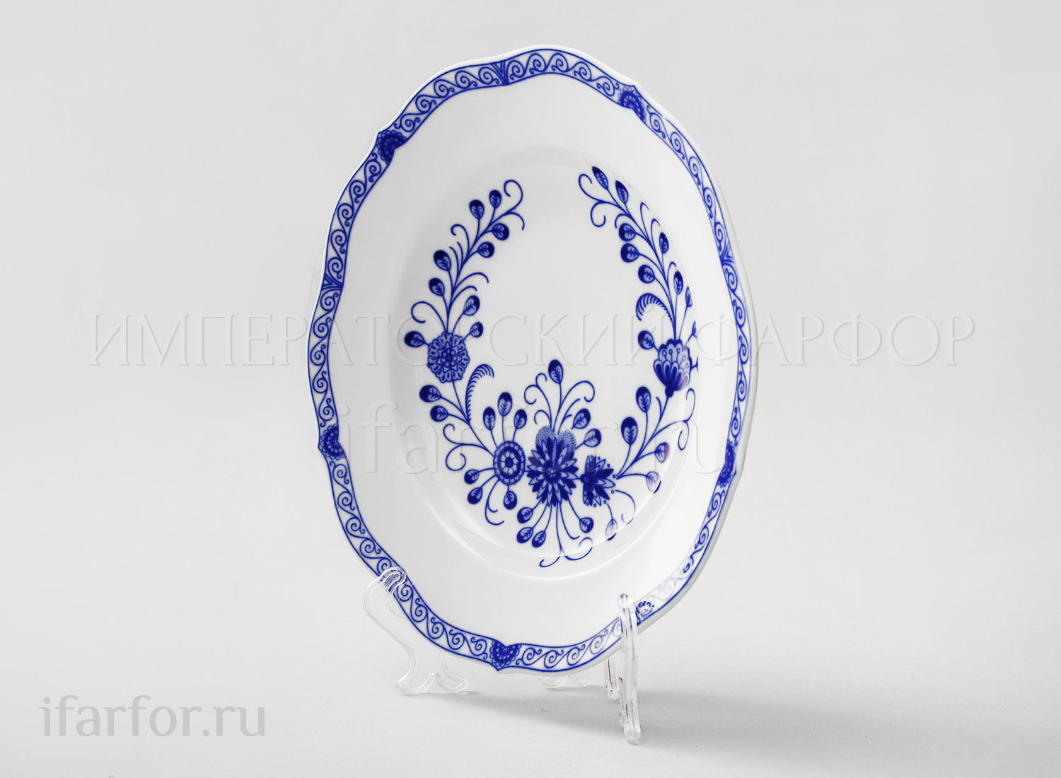 Тарелка глубокая «Alte Ranke blau»