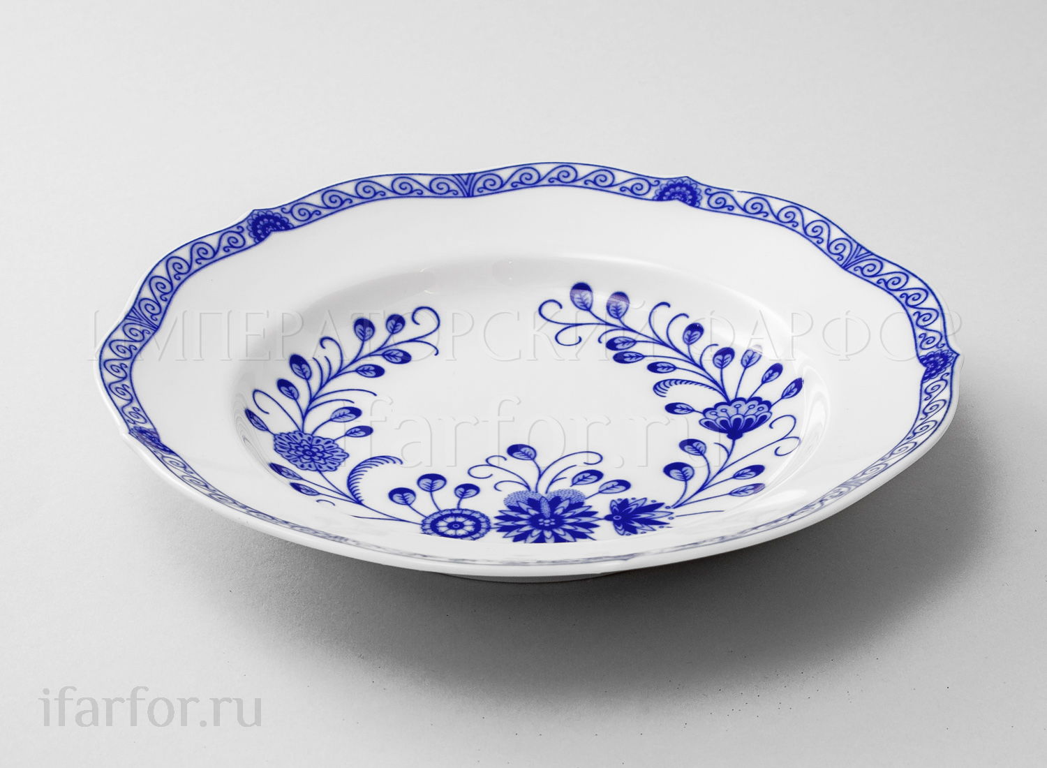 Тарелка глубокая «Alte Ranke blau»