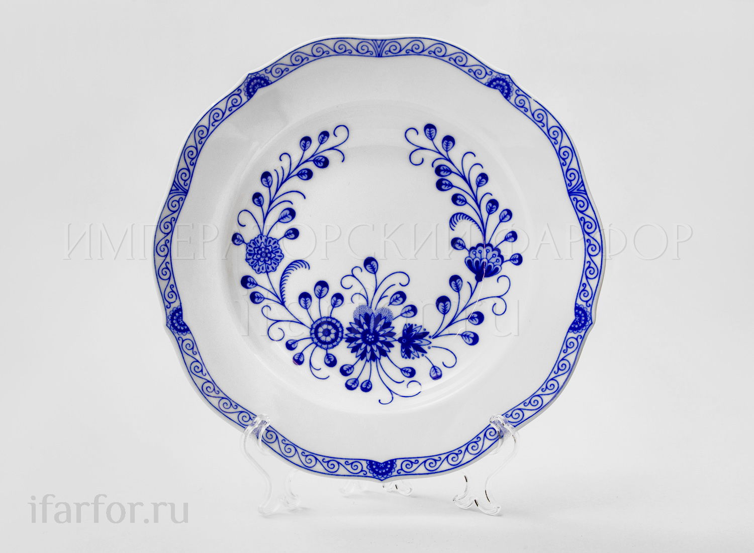 Тарелка глубокая «Alte Ranke blau»
