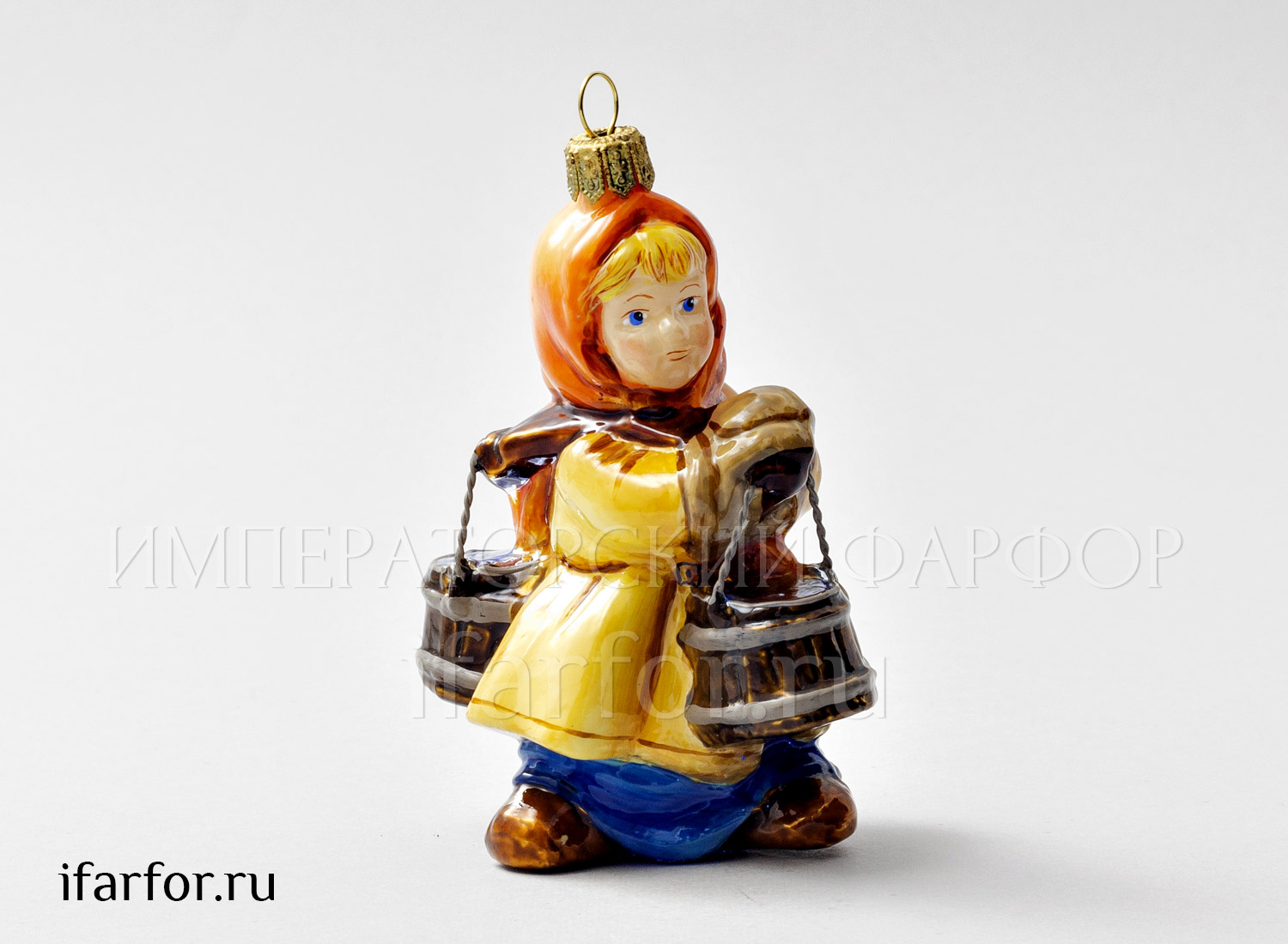 Елочная игрушка «Девочка с ведрами»
