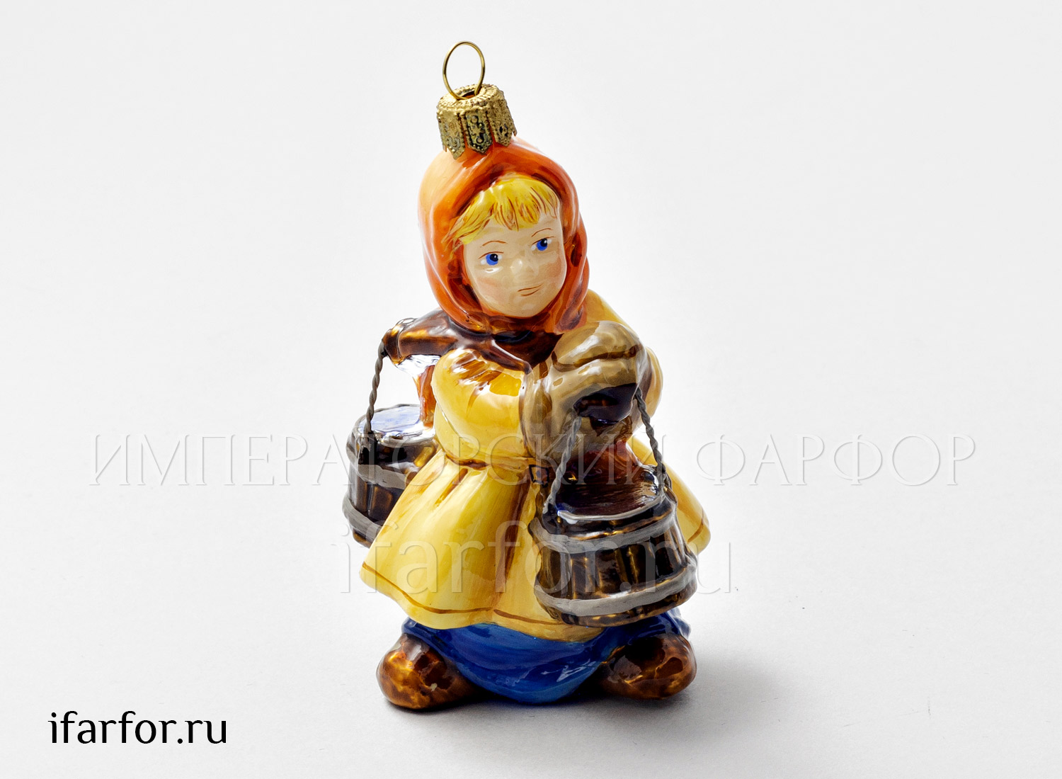 Елочная игрушка «Девочка с ведрами»