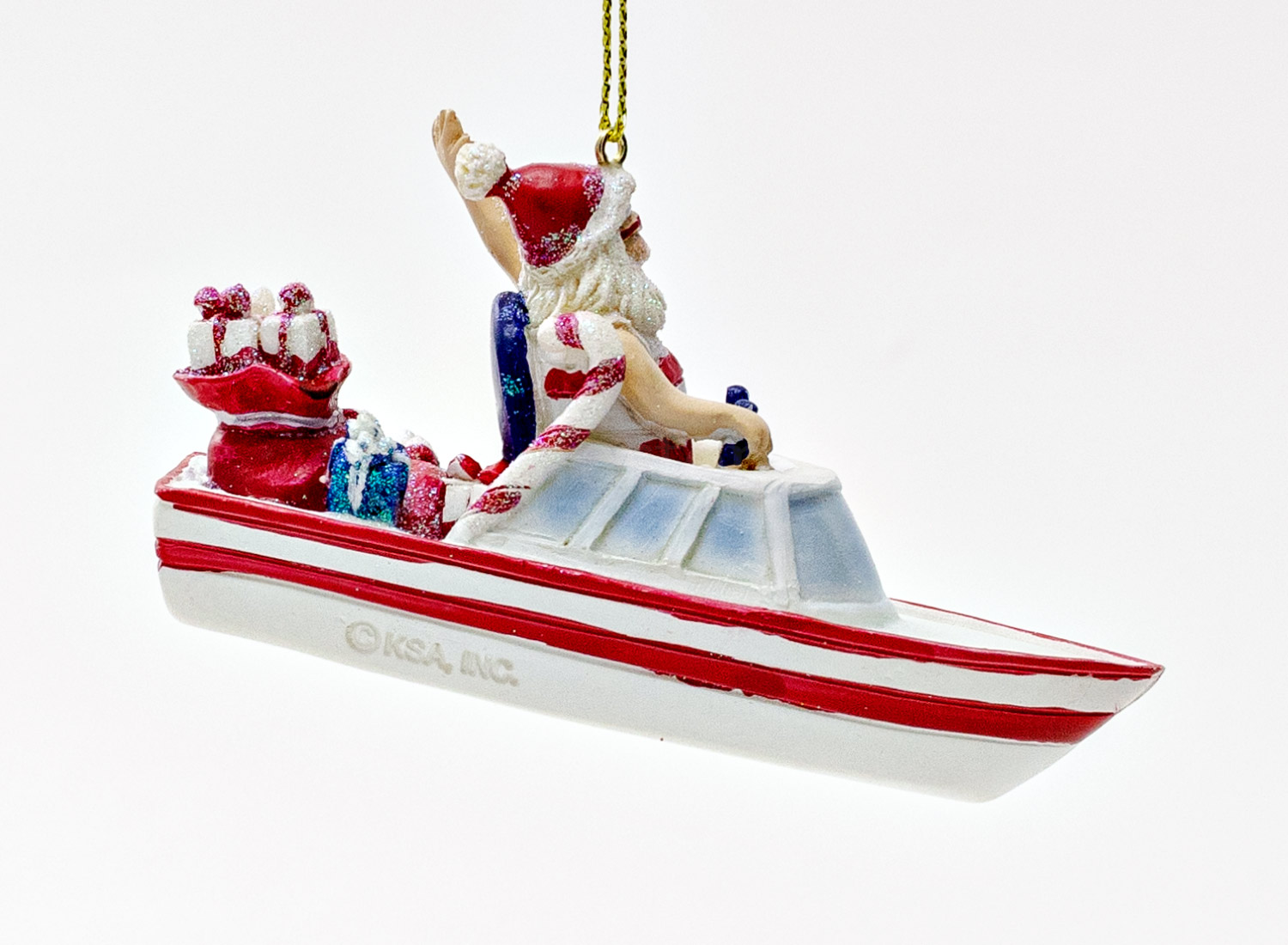 Елочная игрушка «Дед Мороз на катере»