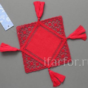 Крестецкая строчка Салфетка Красная 19*19