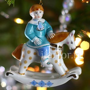 Елочная игрушка Мальчик на лошадке