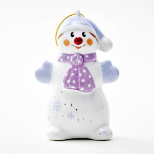 Елочная игрушка Снеговик с шарфиком