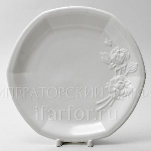 Блюдо круглое Цветочный рельеф Ivory