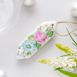 Елочная игрушка Конфета 19 Гжель краски золото