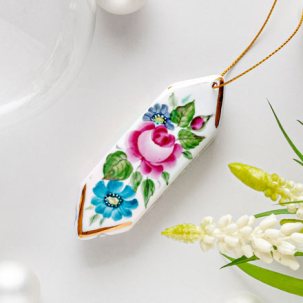 Елочная игрушка Конфета 8 Гжель краски золото